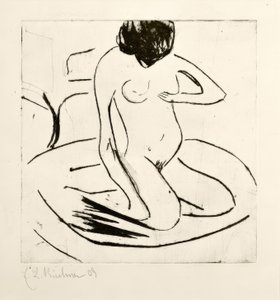 Badende foran et jernkomfur af Ernst Ludwig Kirchner